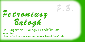 petroniusz balogh business card